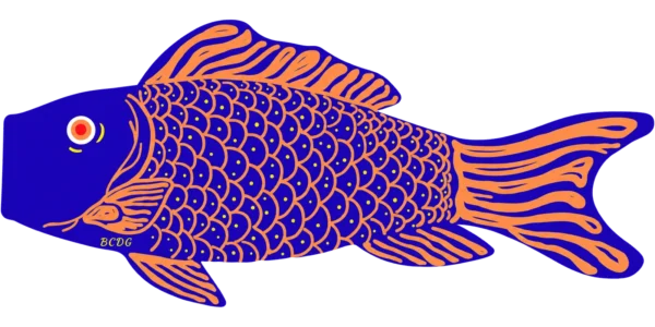 Écailles Bleues et Oranges Koinobori - by BCDG