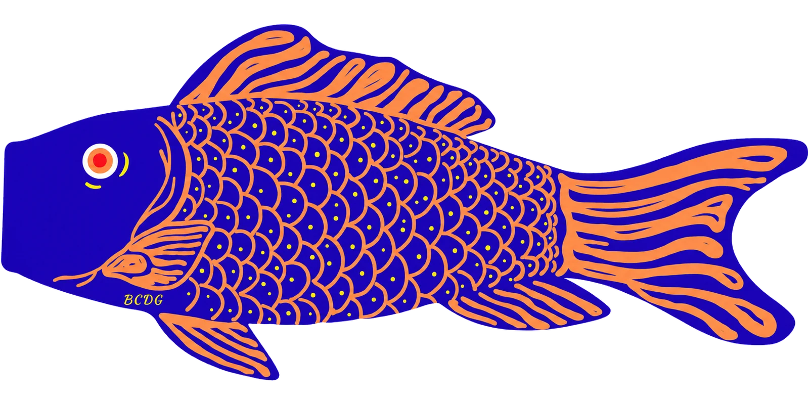 Écailles Bleues et Oranges koinobori