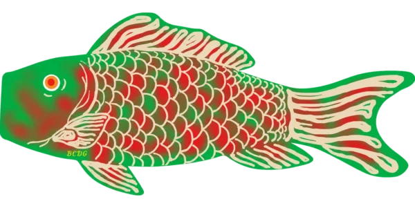 Écailles Vertes et Rouges Koinobori - by BCDG